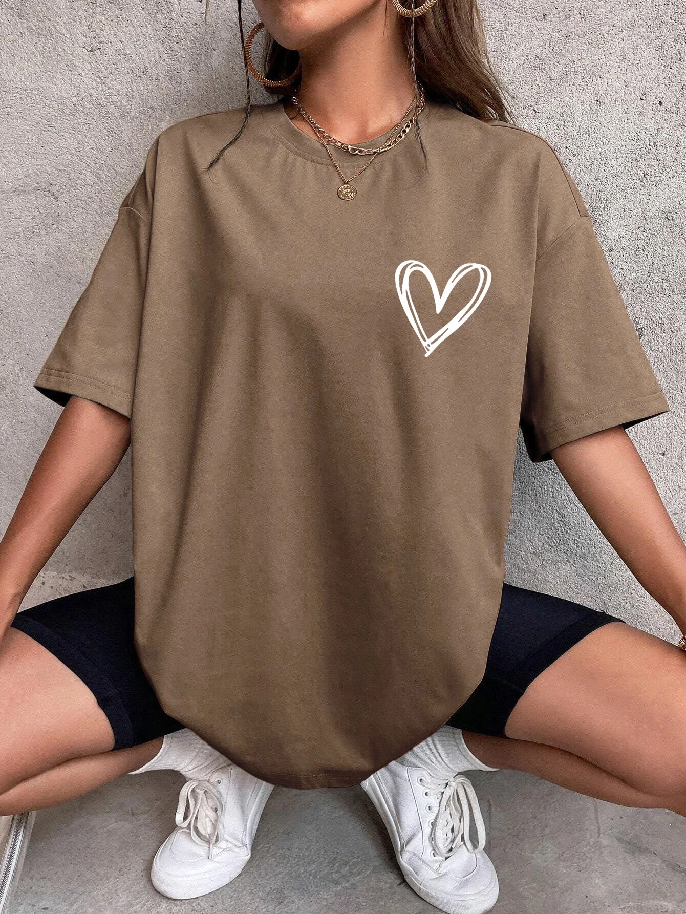 Eenvoudige liefde bedrukte dames T-shirts zomer ademende kleding casual mode korte mouw straat oversized alle match T-shirts