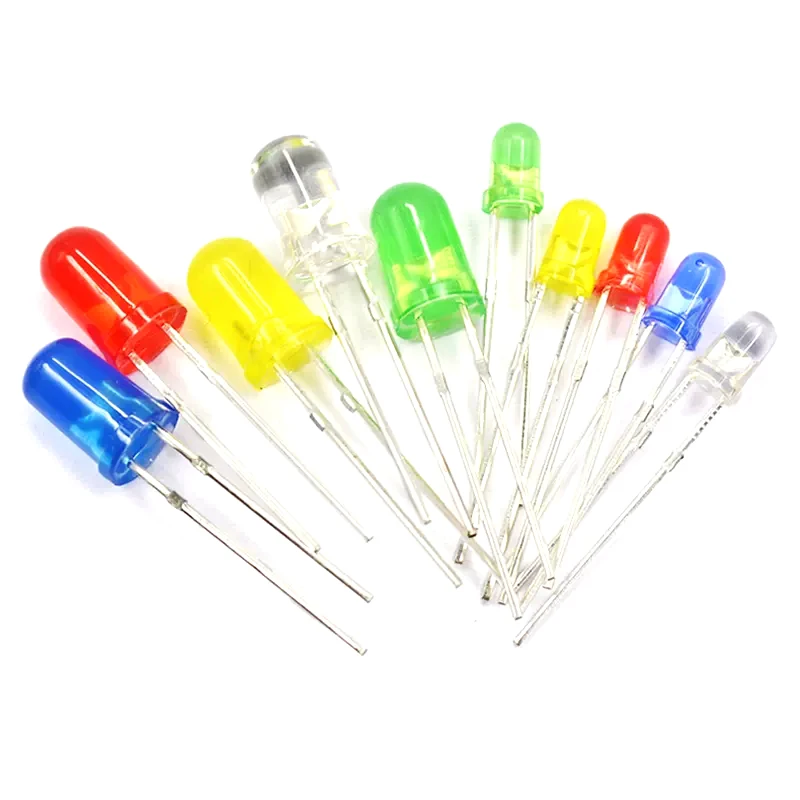 100pcs 3mm 5mm LED Light White Yellow Red Green Blue Assorted Kit DIY LEDs Set electronic diy kit