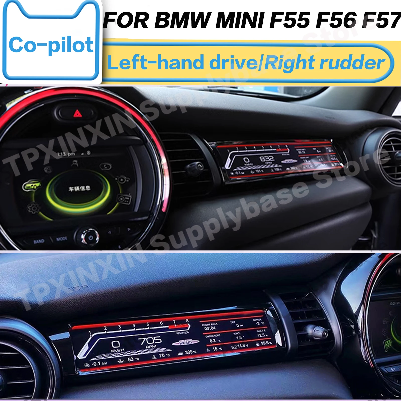 KM/Mile Optional FOR BMW MINI F55 F56 F57 2014~2014 Co-pilot HD LCD Instrument Cluster Display Virtual Cockpit Instrument