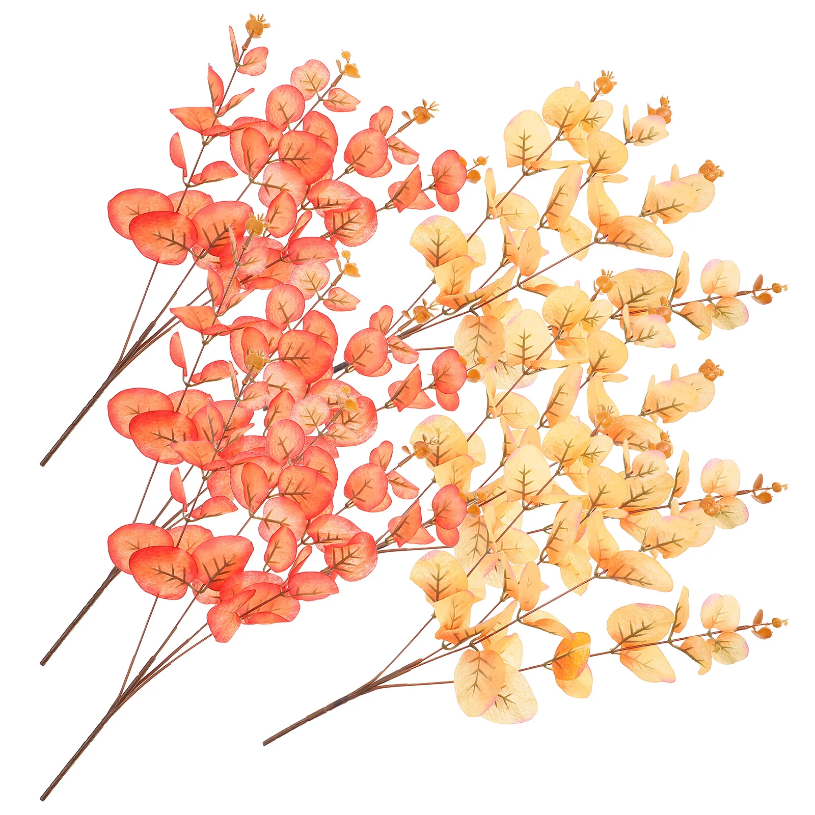 

6pcs Artificial Eucalyptus Leaves Faux Greenery Branches For Wedding Party Decoration Vase Filler Farmhouse Home Garden Decor