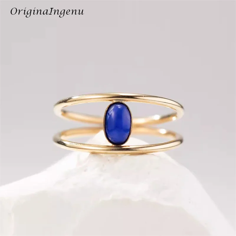 

14K Gold Filled Lapis Lazuli Ring Personalized Handmade Band Ring Minimalism Jewelry Tarnish Resistant Jewelry Boho Women Ring