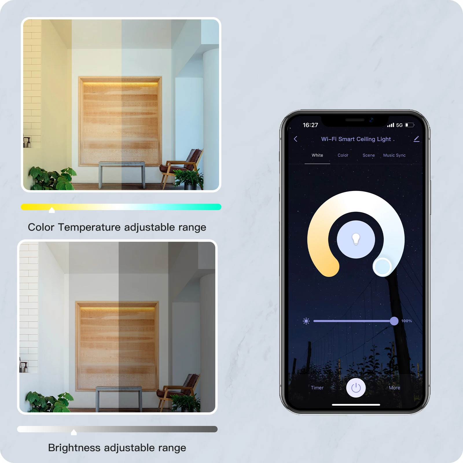 Moes smart wifi decken leuchte ultra dünne energie sparende rgb dimmbare beleuchtung led lampe tuya app fernbedienung stimme google alexa