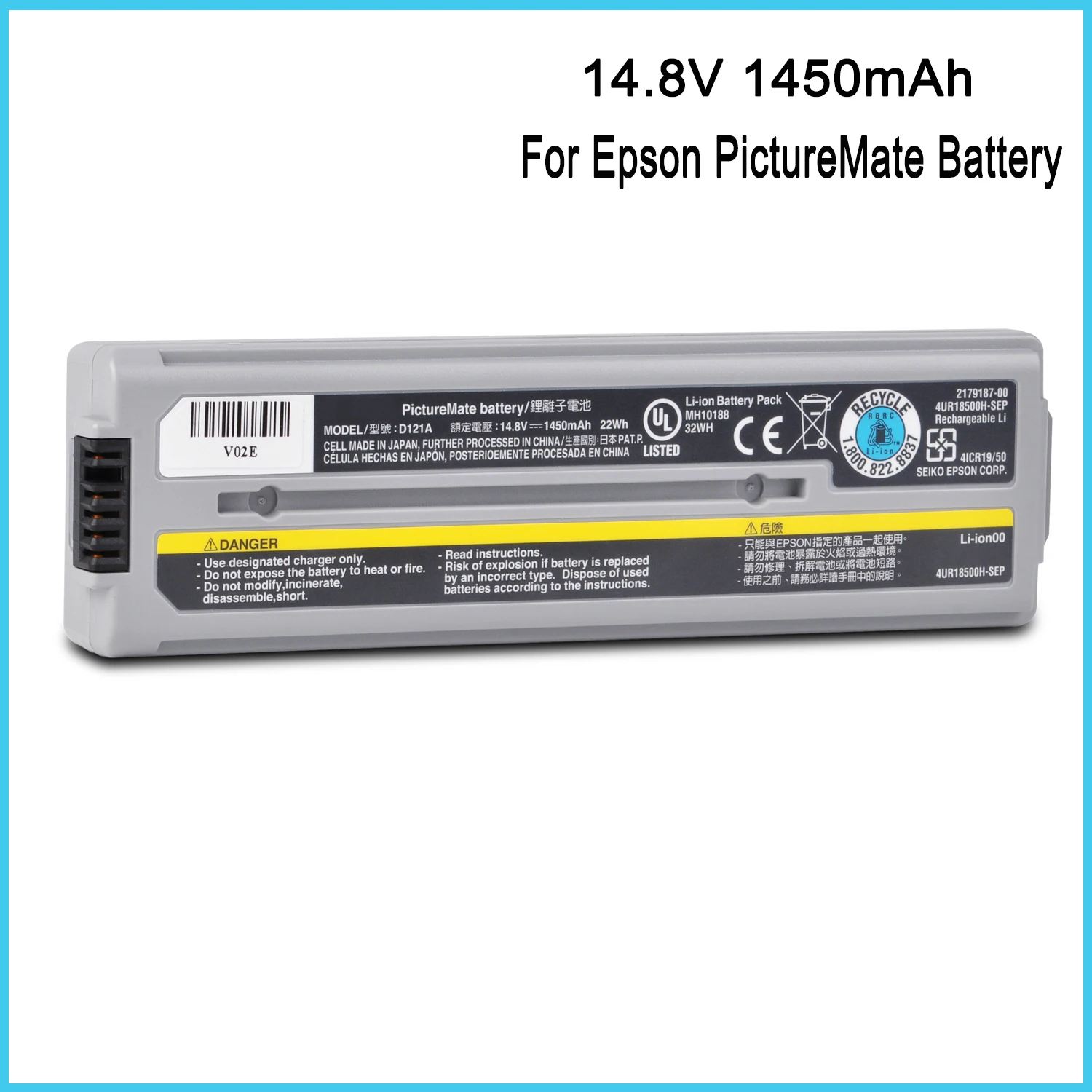 

1450mAh D121a Battery for Epson Printer PictureMate Charm PM 225, Charm PM 200, Flash PM 280, Snap PM 240, Zoom PM 290