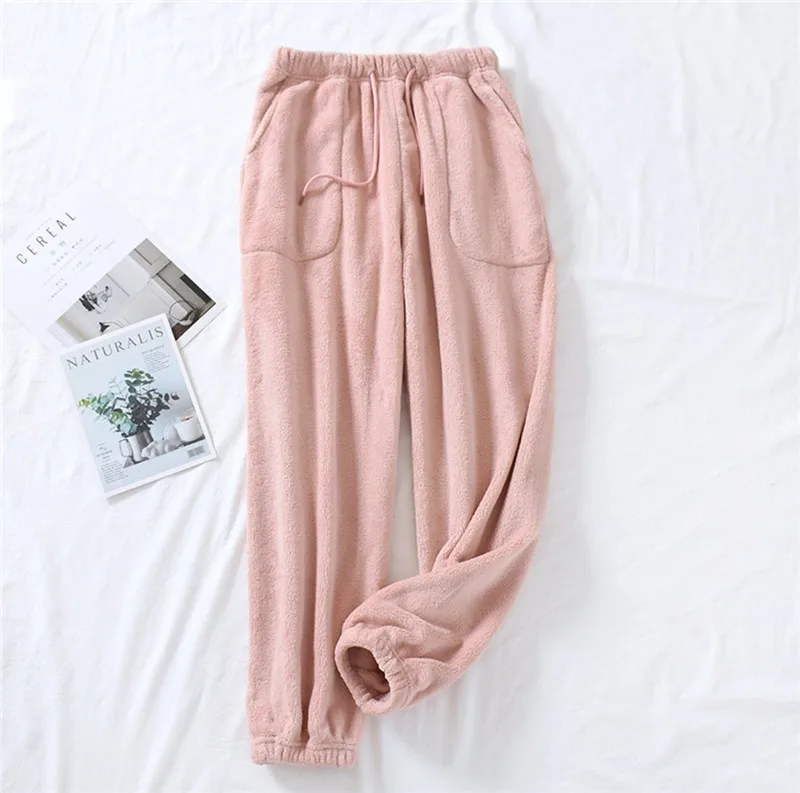 Casual Sleepwear Women\'s Trousers Spring Autumn Pajamas Pants Coral Velvet Household Pant Winter Ladie\'s Home Pantalones