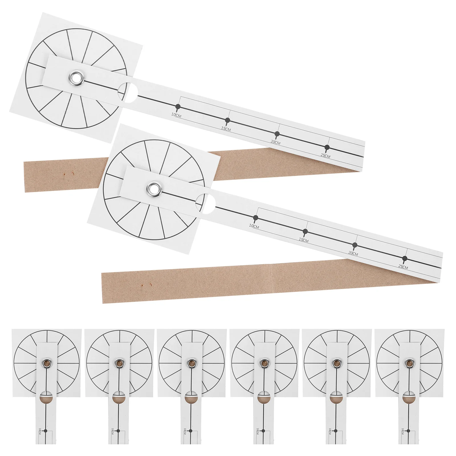 

8pcs Diy Accessories Wall Pointer Ruler Graduated Paper Silent Hanging Clock Positioning Scale Classroom Home Measuring Tool