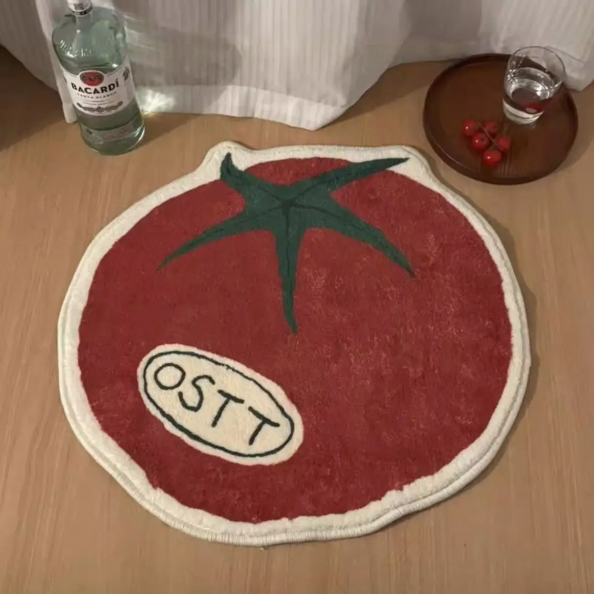 VIKAMA-felpudo de imitación de tomate, absorbente de agua, con aislamiento, cálido, para mesita de noche, puerta de entrada, capacho caprichoso para decoración del hogar