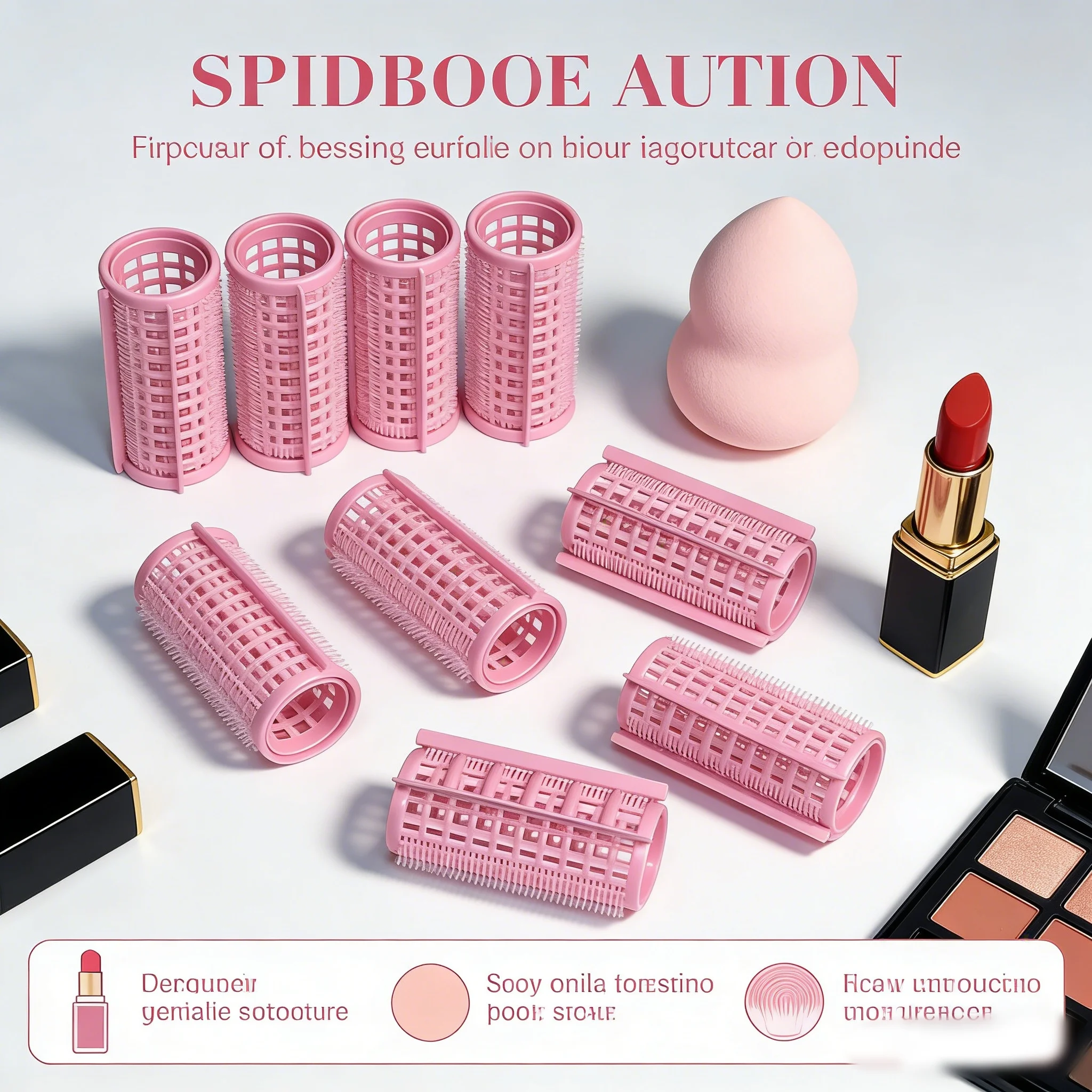 9-piece set of curly hair rollers for creating various hairstyles such as airy bangs, high forehead, and big waves. view 4