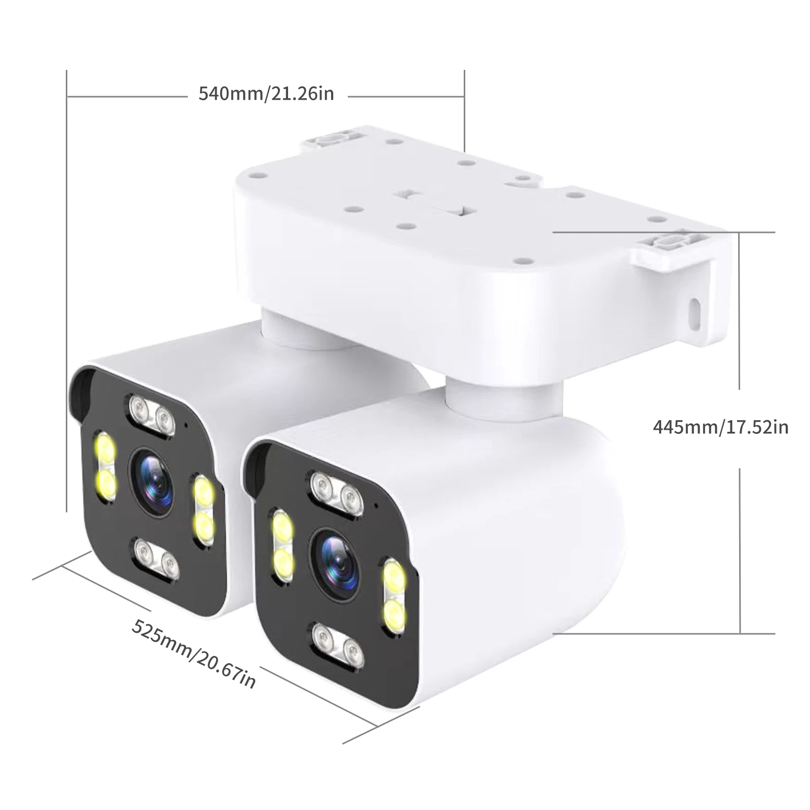 Câmera de segurança PTZ de lente dupla, câmera interna/externa de 2,5K 5MP com detecção de movimento, áudio bidirecional, visão noturna, luz LED