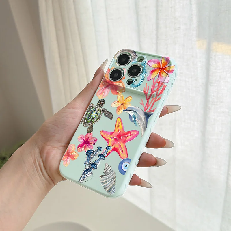 Ocean Creature Print Phone Case For Samsung Galaxy S26 S23 S22 S24 S25 Ultra Plus FE A27 A17 A36 A37 A55 A16 A26 A56 Case