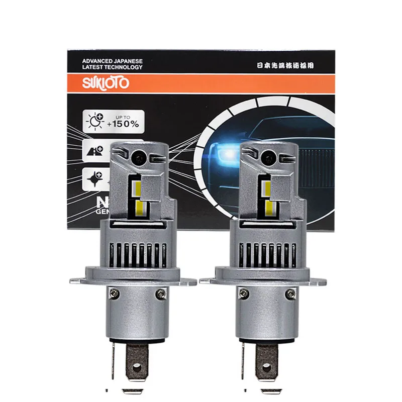 

2PCS SUKIOTO H4 LED CSP Car Fog Light Bulb Wireless H8 H11 9005 HB3 LED Headlight for Halogen replacement High Low Beam H4 6000K