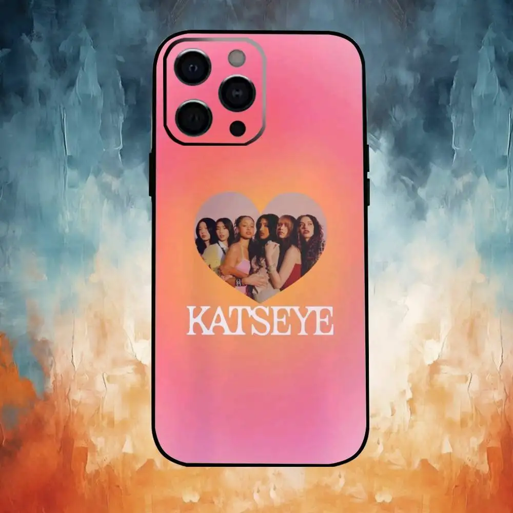 Custodia per telefono Hot Music K-KATSEYE per iPhone17,16,15,14,13,12,11 Plus,Pro Max Cover nera morbida