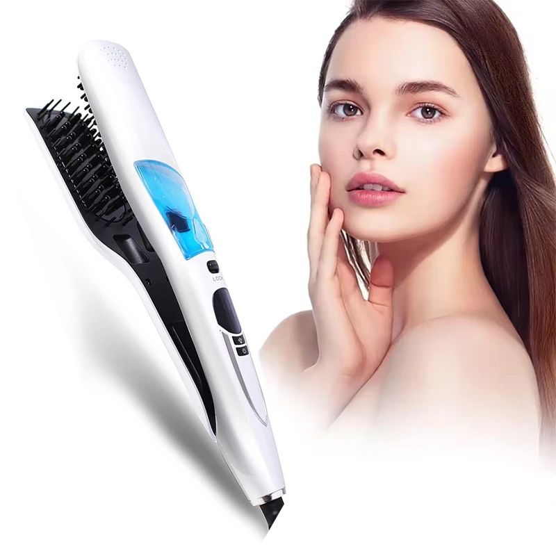

Professional Steam Hair Straightening Comb Ceramic LCD Display Steam Straightener Electrical Hair Straightener Comb