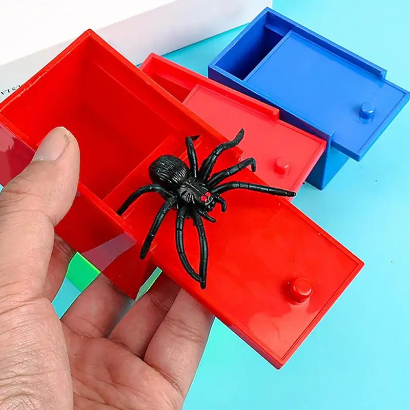 Spider Prank Box Funny Pop Out Spider Scare Box Toy Hilarious Christmas Halloween April Fool Joke Prank Trick Toy for Kids