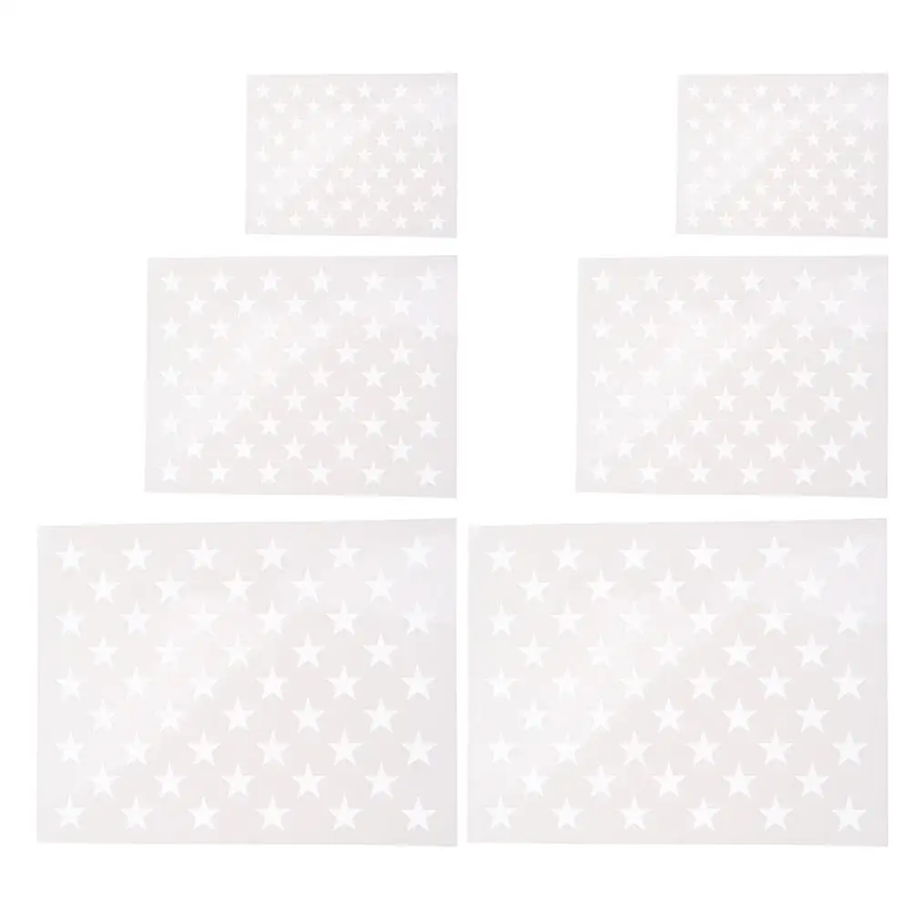

6 Sheets Pentagram Stencil Hollow Templates for Paint Spraying Crafts DIY Projects Star Shape Decor PET Material Reusable
