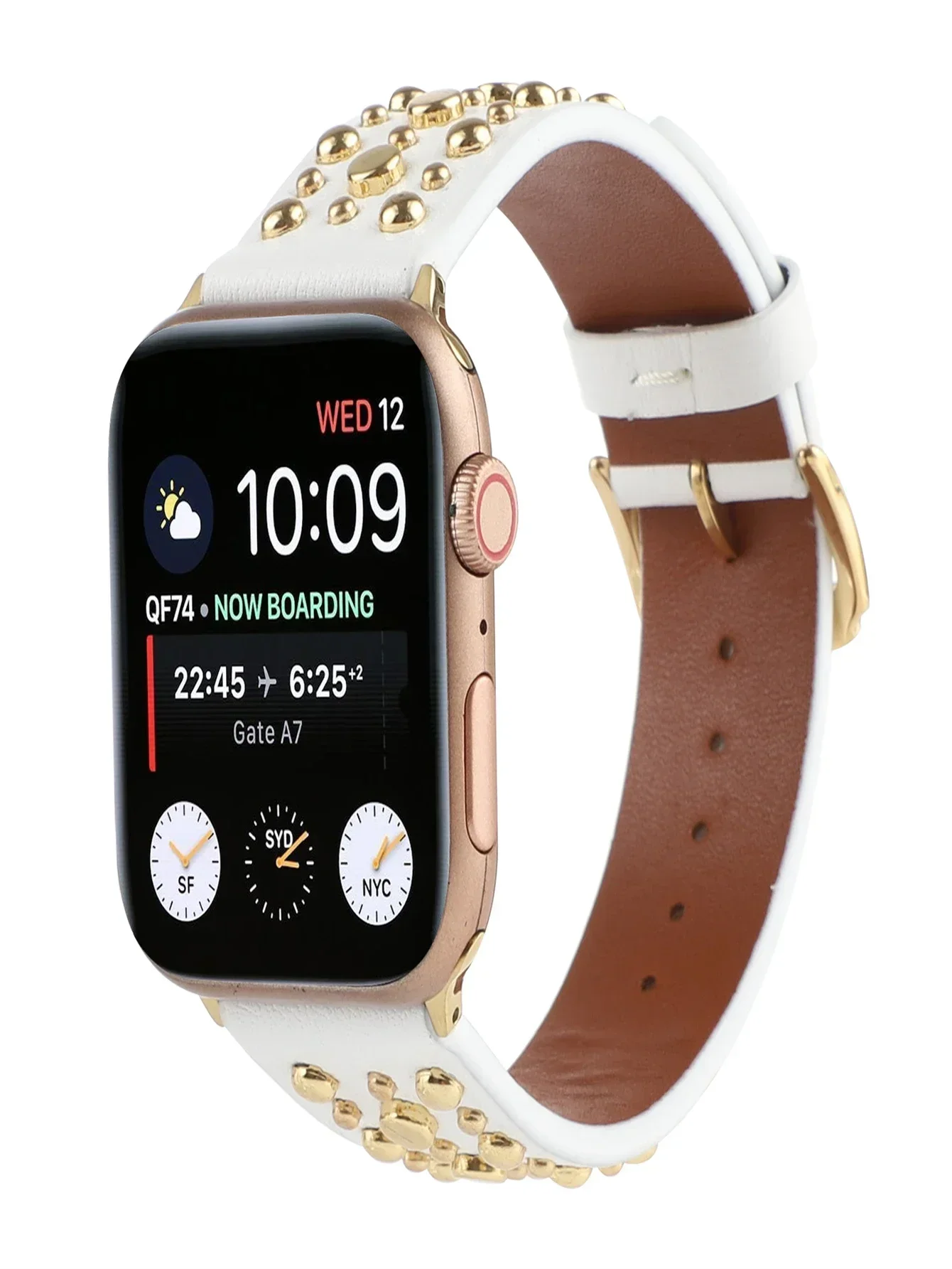 1pc Studded Leather Leisure Sports Apple Watch Band 42/44/45/49mm 38/40/41mm For Apple Watch Series Ultra Se 8/7/6/5/4/3/2/1