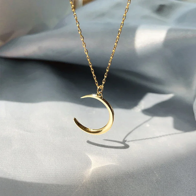 New Fashion Sweet Moon Silver Plated Jewelry Temperament Crescent Clavicle Chain Pendant Necklaces