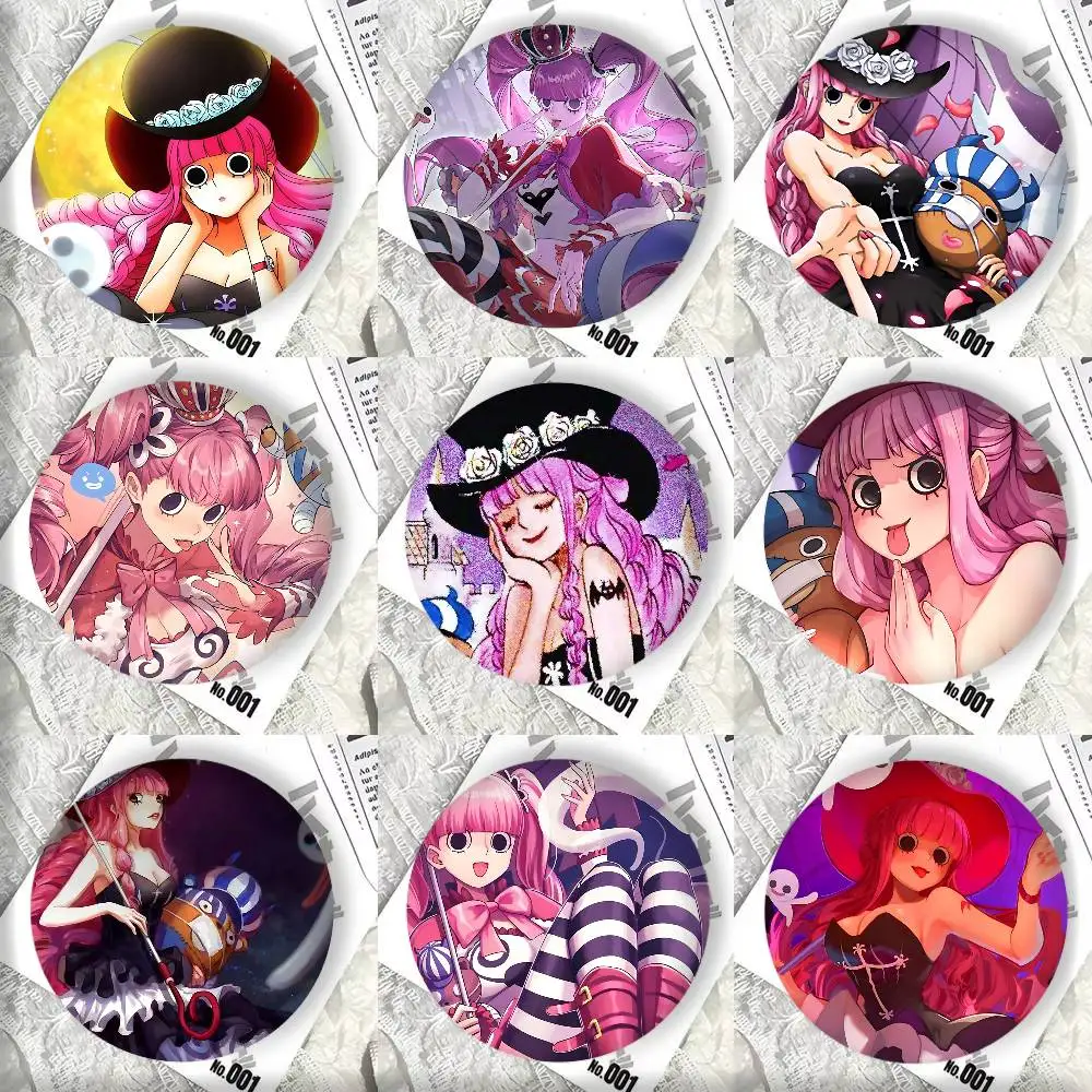 Cartoon Anime One Piece Perona Abzeichen aus Weißblech DIY Rucksack Kleidung Accessoires Schmuck Anstecknadeln