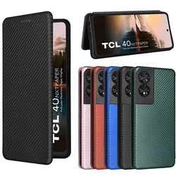 For TCL 40 Nxtpaper 4G Cover Luxury Carbon Fiber Skin Magnetic Adsorption Case For TCL 40 Nxtpaper 4G Phone Bags