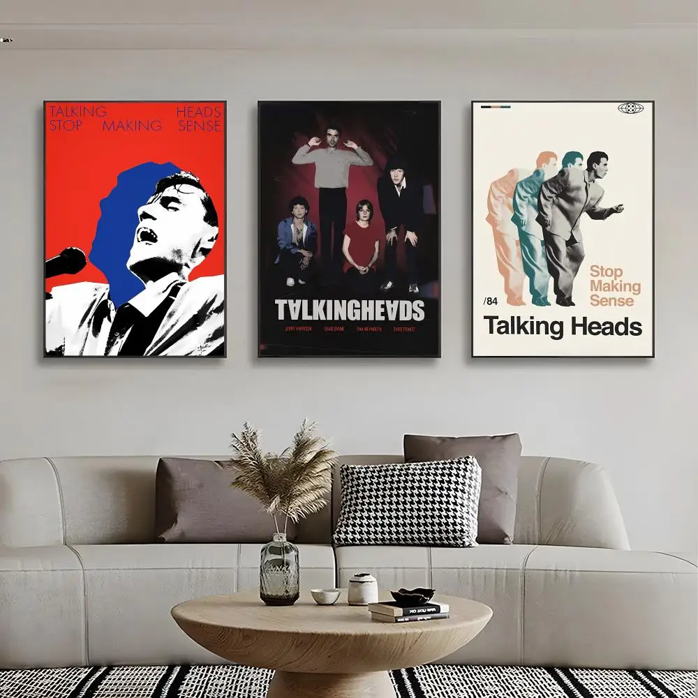 Classic Artistic Rock Band T-Talking Heads Poster High-definition stickers ideal gifts for living rooms hallways