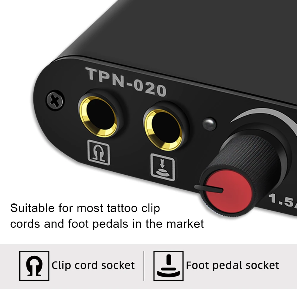 Black/Blue/Red Tattoo Power Supply with Tattoo Foot Pedal Switch Clip Cord for Tattoo Machine Gun Tattoo Beginner Accessorie