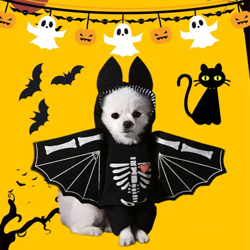 

Funny Decorative Dog Bat Clothing Breathable Black Halloween Pet Bat Costume Wear Resistant Pet Cosplay Costume Cosplay Party