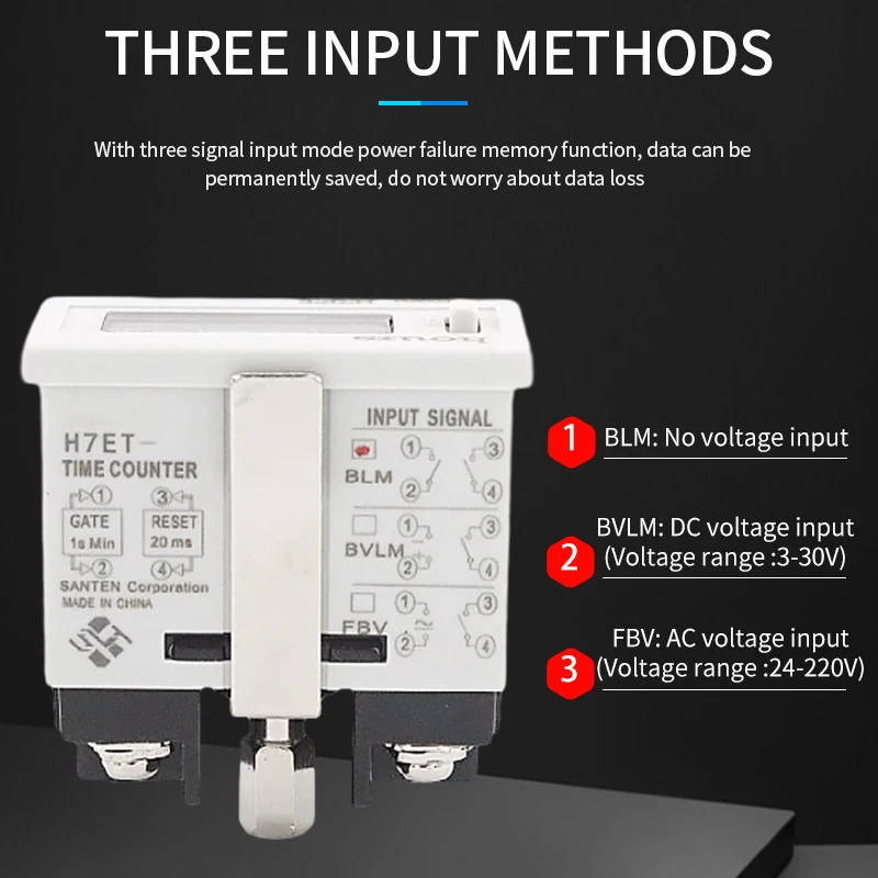 AC100-240V Timer cumulative Hours no voltage DC 5-48V Lock key 6 digit LCD Counts 9999H59M Hours meter