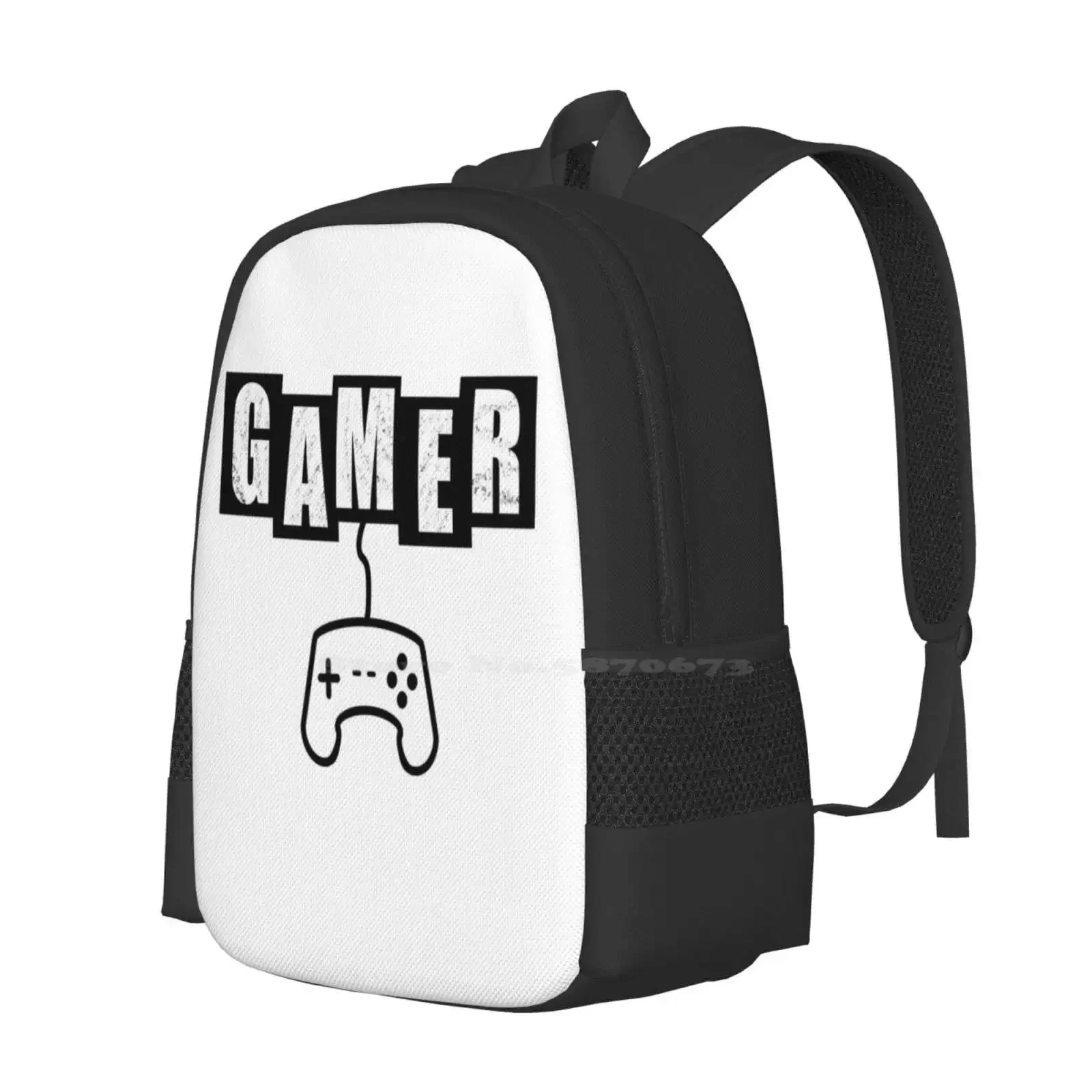 Gamer - حقيبة ظهر مدرسية بيضاء رائجة البيع، حقائب عصرية لألعاب الكمبيوتر، وحدة تحكم ألعاب تشالنجر، وحدة تحكم ألعاب الأركيد