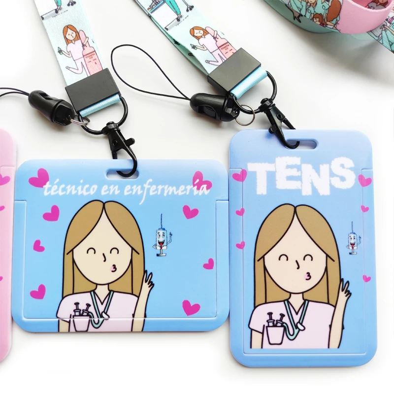 Nursing Technicians ID Badge Holders Lanyards Hospital Worker Card Cover Necktie Ladies Doctor Credit Card Holder Neck Strap