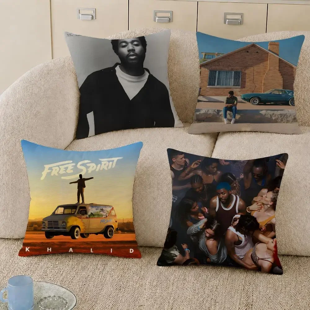 Singer Khalid Location American Teen Cushion Cover Decorative Pillowcase Soft Short Plush Cozy Durable Sofa HomeDecor Items Gift