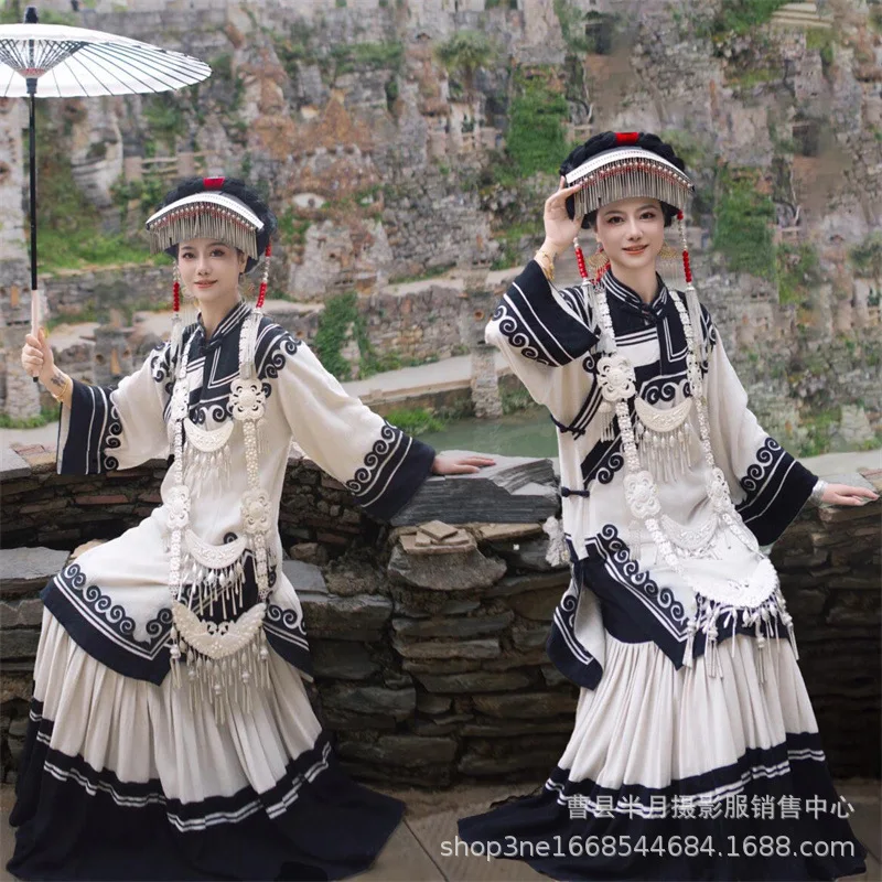 

Новый костюм Liangshan Yi для фотостудии, высококачественный наряд для фотосъемки в этническом стиле