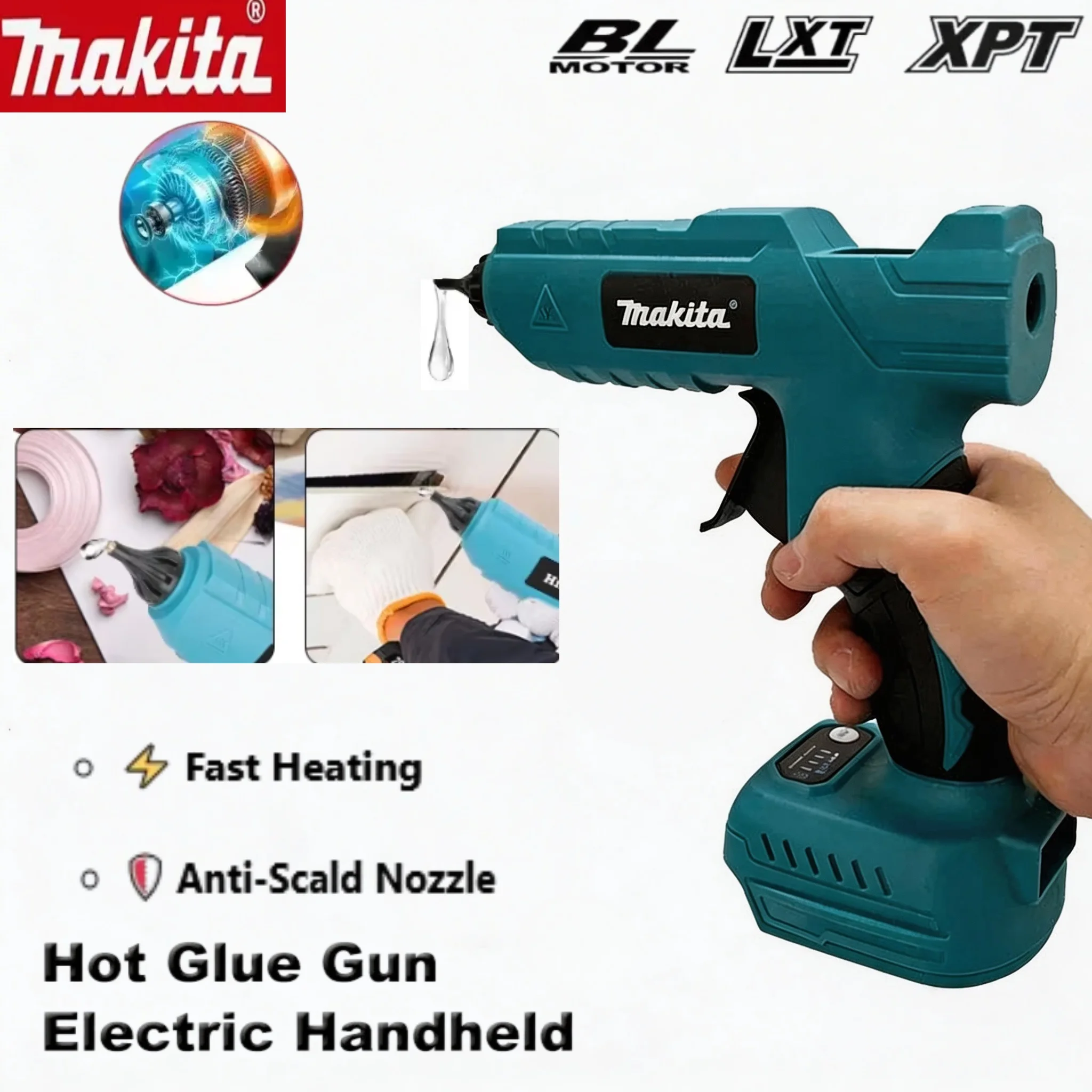 

Makita 18V Cordless Electric Handheld Hot Glue Gun Repair DIY Hot Melt Welding Hot Air Gun Anti-scald Nozzle Power Tool