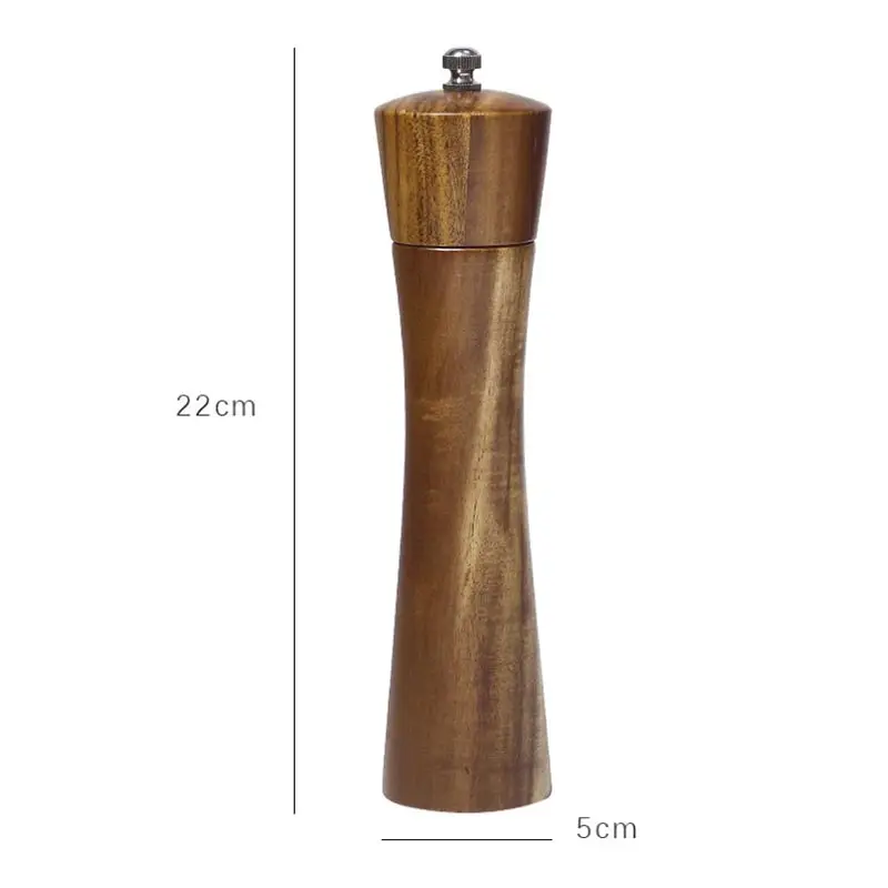 8-inch Solid Wood Pepper Grinder,Acacia Wood Manual Black Pepper Seasoning Bottle,Kitchen Spice Shaker Tools,Hand Ground Grinder