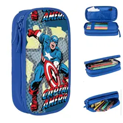 Astucci per matite a forma di stella Captain America astuccio per penne carino ragazza ragazzo materiale scolastico di grande capacità astucci con cerniera