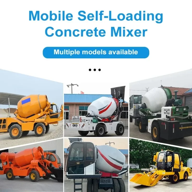 High Efficiency Portable Mobile Self Loading Mixer Truck 4m3 4X4 Diesel Self Loading Concrete Mixer Truck Used in Cement Mixing