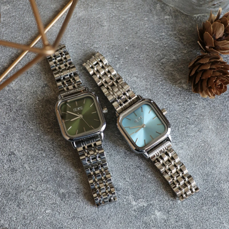 Elegant Women'S Wristwatch, Simple And Petite Korean Style Square Watch With Steel Strap, Watch Accessory, Women'S Gift.
