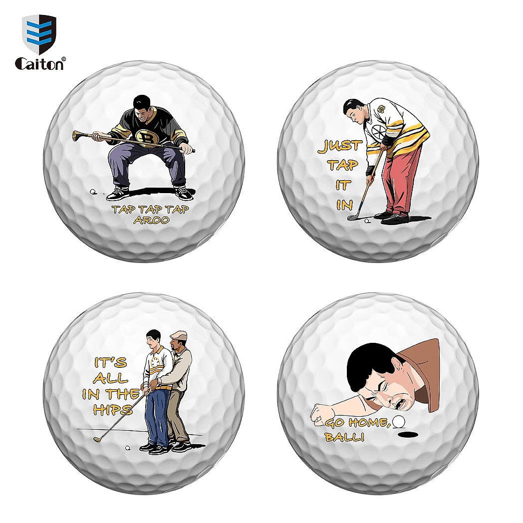 Caiton 4-Pack Golf Balls – 4 Unique Designs, Fun Gag Gifts for Men, Dad, Grandpa, Perfect for Birthday, Xmas, Retirement