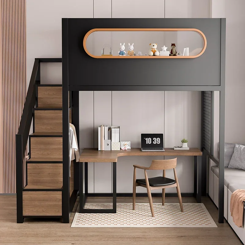 Children's raised bed sheet Upper Lower table bed Small room Space saving Duplex second floor Overhanging bed