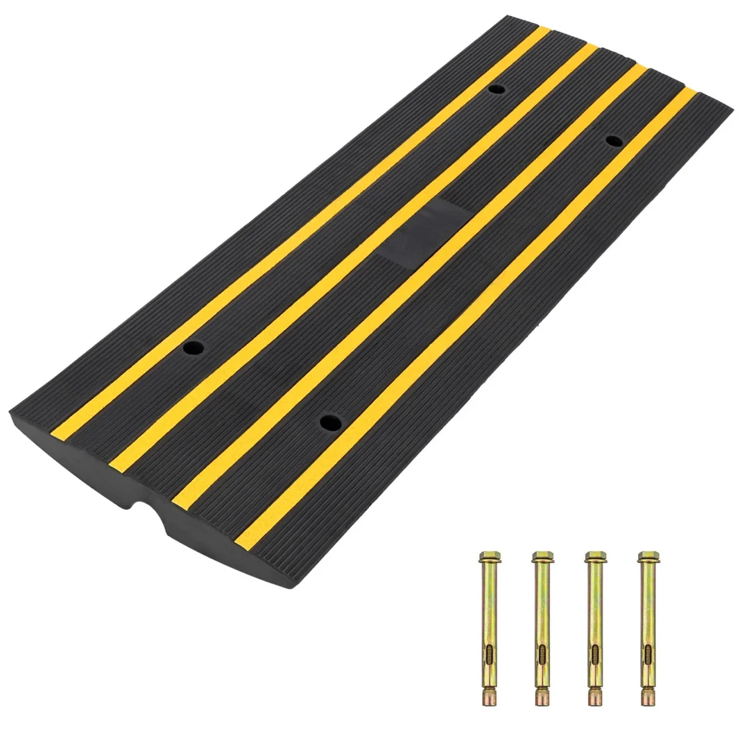 Rubber Curb Ramp for Driveway, Sidewalk Curb Ramp, Curbside Bridge Ramp for Garage for Low Cars, Wheelchairs