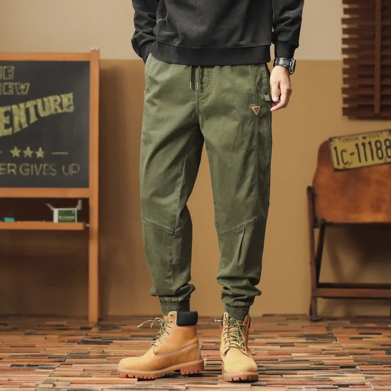 

2024 fall new American cargo pants men loose lace-up leg casual Haren pants