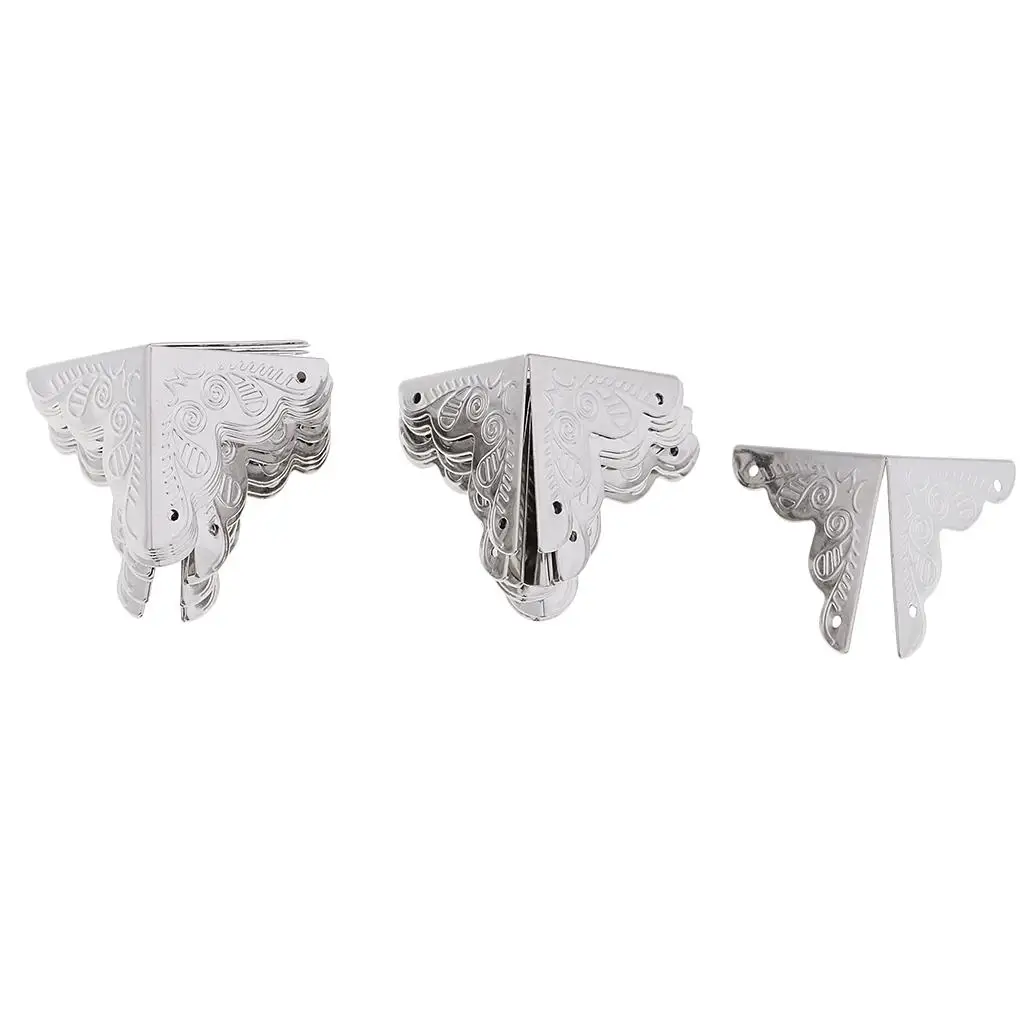 Retro Metal Corner Protector Antique Guard for Wooden Jewelry Box Case Trunk Furniture