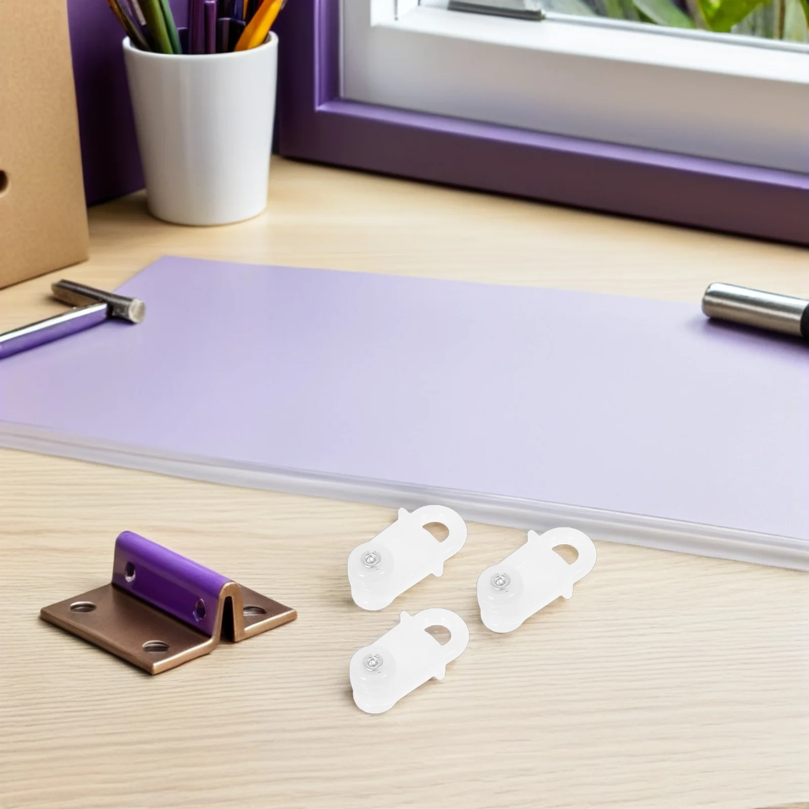 100 قطعة من البلاستيك الستار المسار الطائرات الشراعية الصغيرة عجلة مزدوجة انزلاق بكرة لملحقات السقف جبل قضيب الستارة #5