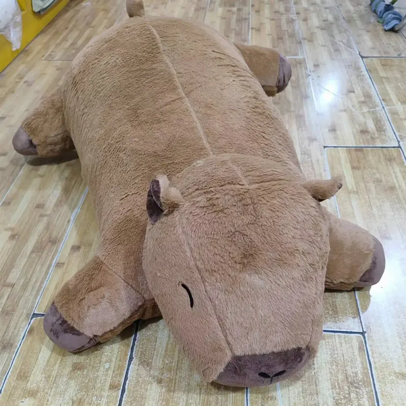 Cute 60/100cm Capybara Plush Toys Stuffed Doll Floor Mat Pillow Cushion Forest Animals Plush Toys for Friend Gift