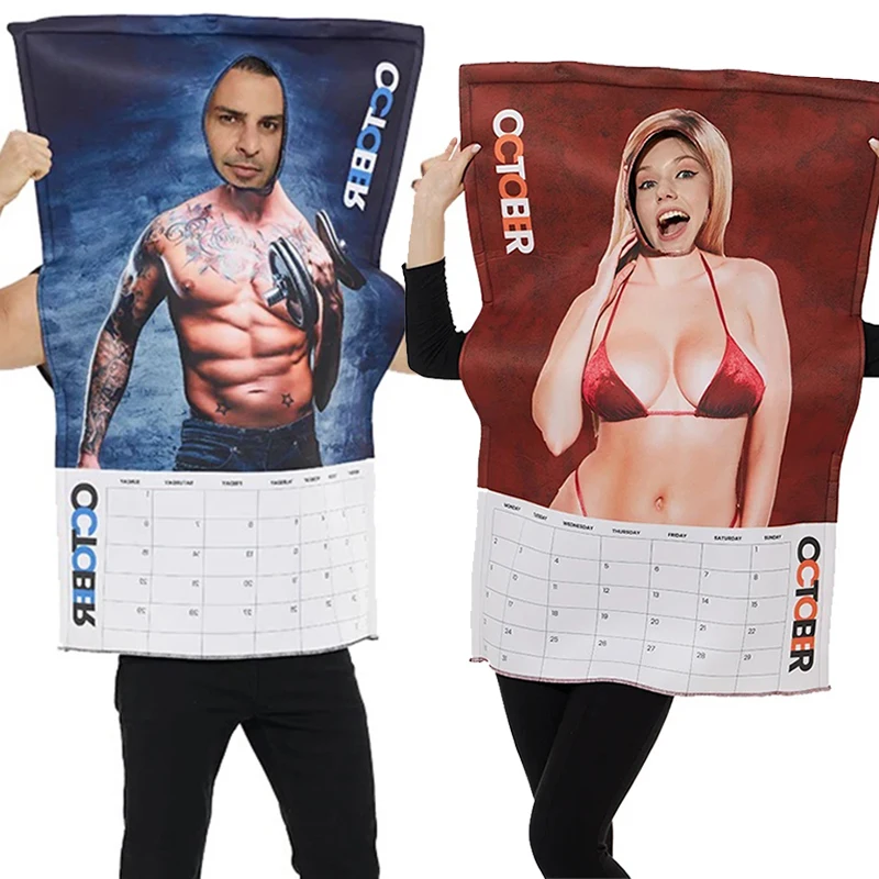 Unisex Women Sexy Calendar Halloween Couple Costume Men Funny Famous Frame Painting Mona Lisa The Screamer Costume