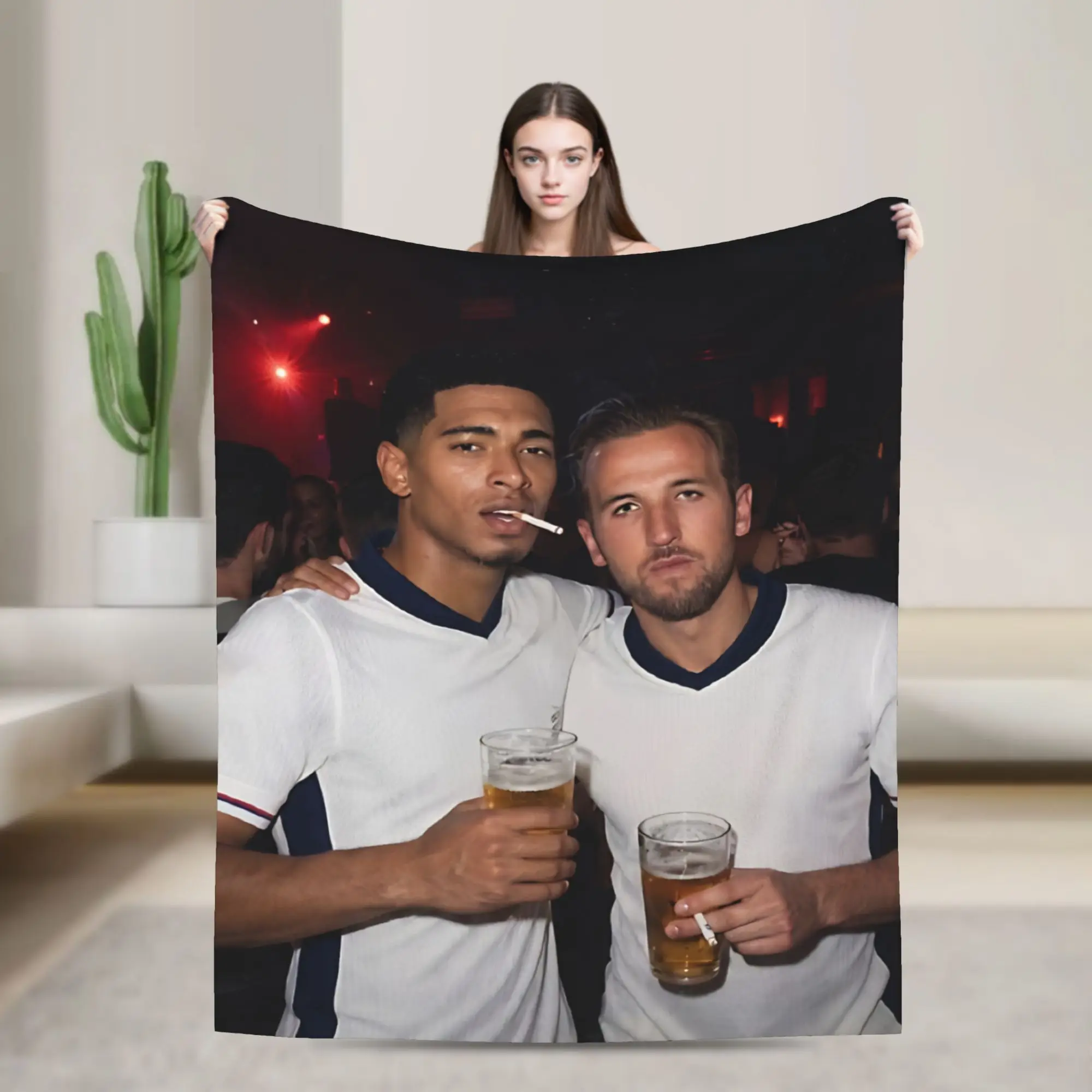 Jude Bellingham Harry Kane Night Club Casual Collage Soft Blanket Car Throw Blanket Bedroom Flannel Bedspread Sofa Bed Cover