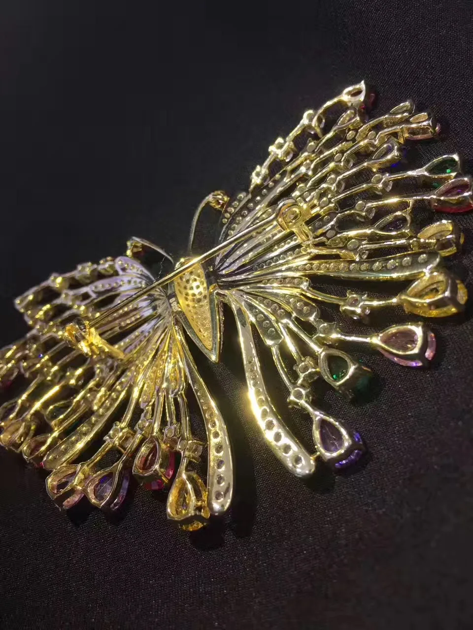 multi color butterfly brooch 925 sterling silver with cubic zircon insect fine jewelry for women