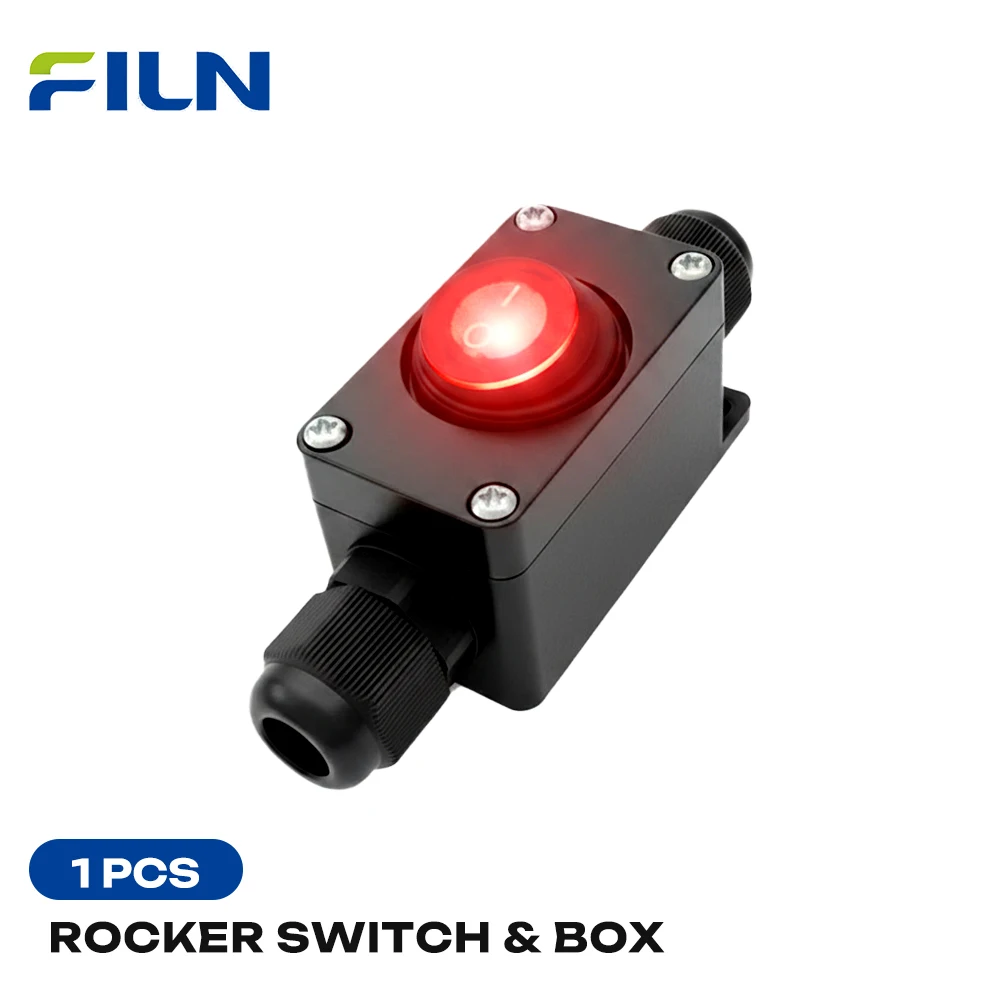 FILN Wasserdichte Anschlussdose Wippschalter IP65 Aufputzmontage 6A 12V 24V 110V 220V EIN/AUS-Schalter für Außenbereich, Boot, Industrie – Detail 1