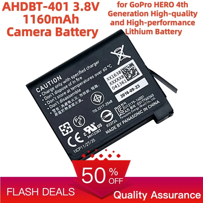 AHDBT-401 3.8V 1160mAh Camera Battery for GoPro HERO 4th Generation High-quality and High-performance Lithium Battery