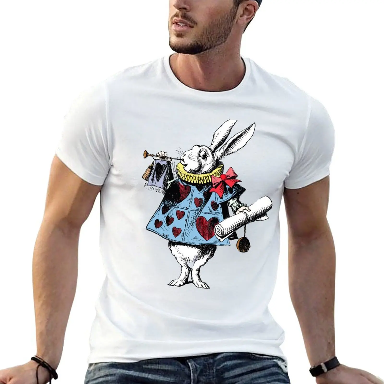 

White Rabbit T-Shirt cotton t shirts man 100% t shirt man luxury T-Shirt