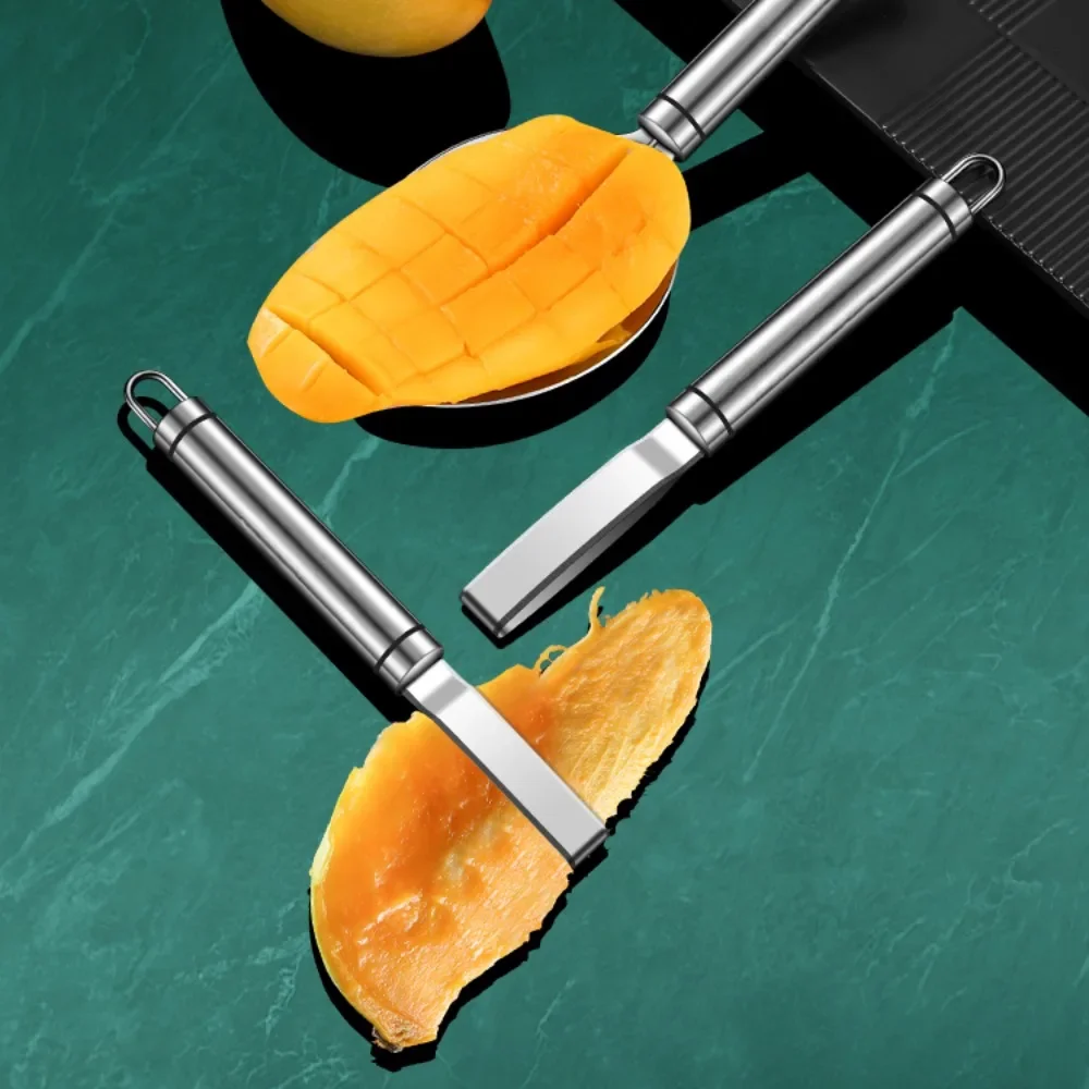 Stainless Steel Fruit Peeling Scoop, Mango Corer, Fruit Spoon, Multi-functional Cutting and Peeling Slice, Take the Fruit Pulp T