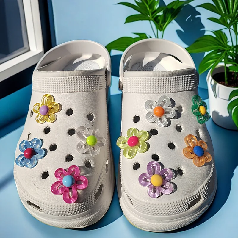 Dijes de diseño de 9 piezas y 5 pétalos de flores para zapatos, decoración brillante para zuecos, regalos para niños, mujeres y niñas, gran oferta